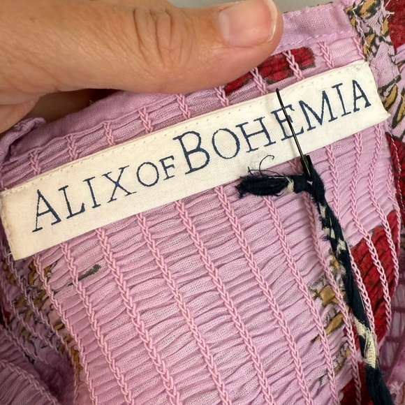 NWT Alix of Bohemia Cabana Ruby Rosette Dress Smocked Cotton Mini Dress Large - Picture 8 of 12